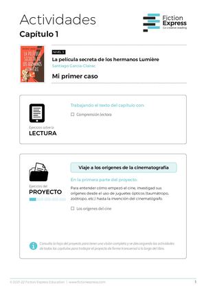 Alumno Actividades La Pelicula Secreta De Los Hermanos Lumiere Capitulo 1