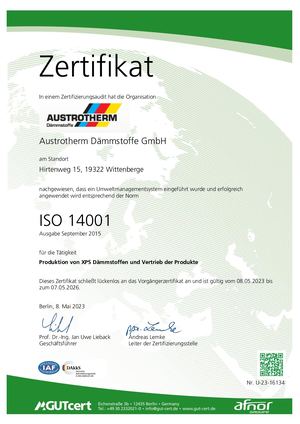 Zertifikat ISO 14001