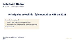 Principales actualités réglementaires HSE de 2023