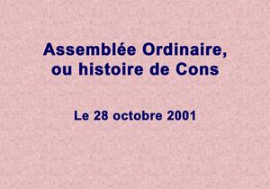 Assemblée Ordinaire des Cons 2001