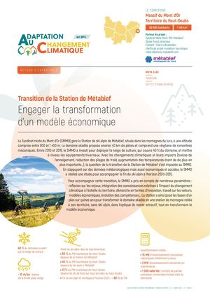 Transition de la Station de Métabief : Engager la transformation d'un modèle économique