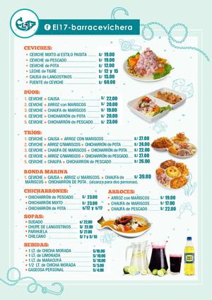 Carta Menú El 17 - Barra cevichera