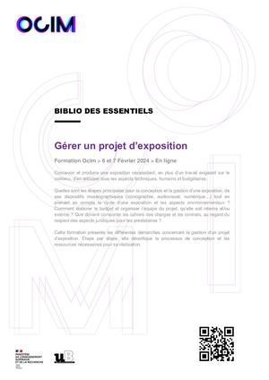 [Ocim] Gérer un projet d'exposition