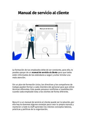 Manual De Servicio Al Cliente