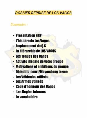 Dossier Reprise Vagos Unity Rp 4