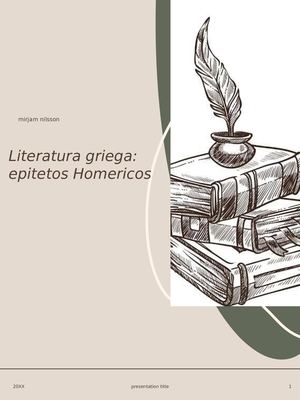 literatura grecolatina: epítetos Homéricos