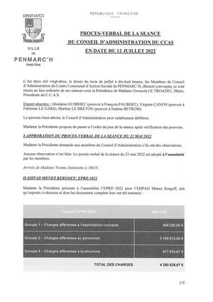 CCAS - Procès-verbal 12-07-2022