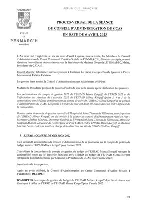 CCAS - Procès-verbal 06-04-2023