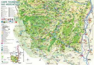Carte touristique du sud-Ardèche 2024