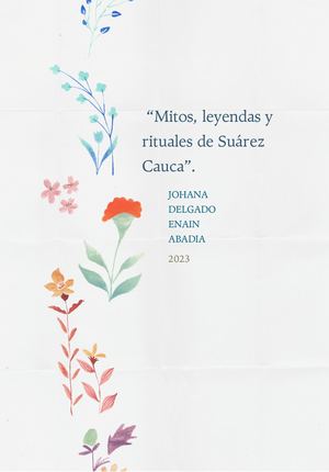 Mitos Y Leyendas De Suarez Cauca