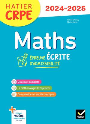 Mathématiques - CRPE 2024-2025 - Epreuve écrite d'admissibilité