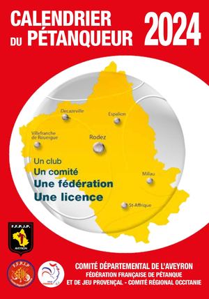 Calendrier Petanque Aveyron 2024