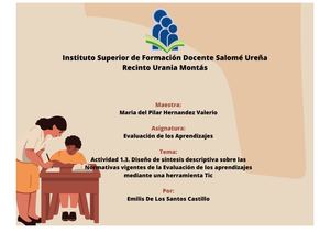 Actividad 1 3 Diseño De Síntesis Descriptiva Sobre Las Normativas Vigentes De La Evaluación De Los Aprendizajes Mediante Una Herramienta Tic