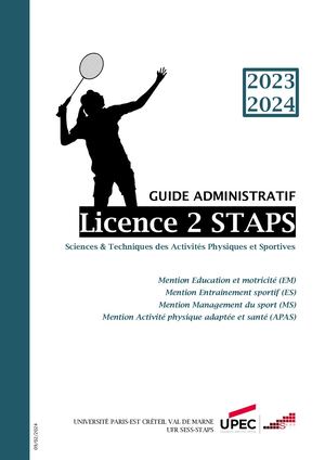 Livret Administratif L2stapsversion2023 2024