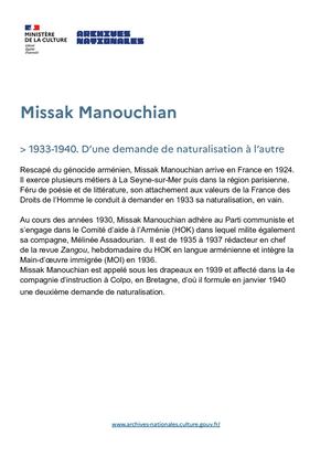 Missak Manouchian : 1933-1940. D'une demande de naturalisation