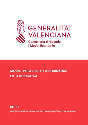 Manual Per A L'usuari D'informatica En La Generalitat