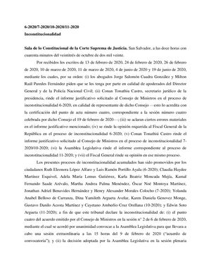 Sentencia de inconstitucionalidad 6 2020ac