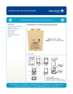 LST100 - 100 Pool And Spa Transformer