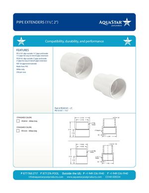 PE20101 - PE15101 Pipe Extenders (1 5in, 2in).