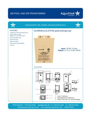 LST300 - 300 Pool And Spa Transformer