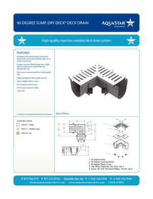 DD6xxx - 90 Degree Sump, Dry Deck™ Deck Drain