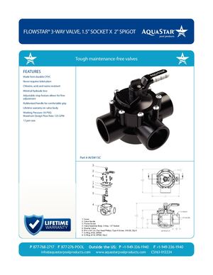 AV3W15C - Flow Star® 3 Way Valve, 1 5'' SOCKET X  2'' SPIGOT