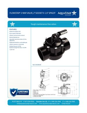 AV2W20C - Flow Star® 2 Way Valve, 2'' Socket X 2 5'' Spigot