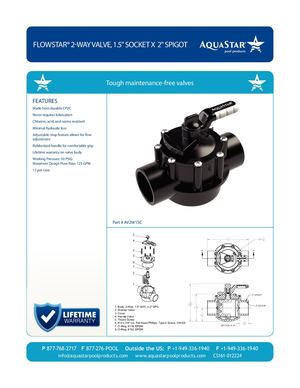 AV2W15C - Flow Star® 2 Way Valve, 1 5'' Socket X 2'' Spigot