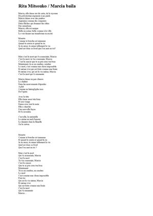 45 Rita Mitsouko : Marcia Baila