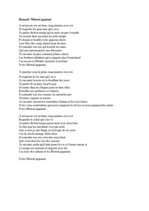 44 Renaud : Mistral Gagnant