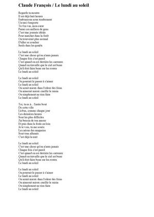 25 Claude François : Le Lundi Au Soleil
