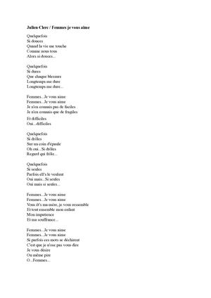 16 Julien Clerc : Femmes Je Vous Aime