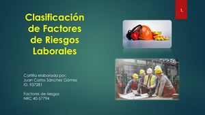 Clasificacion De Factores De Riesgo