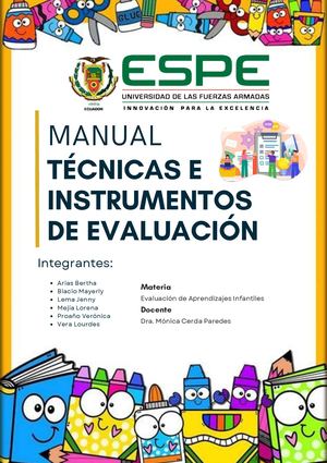 Técnicas E Instrumentos De Evaluación