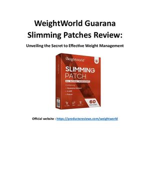 Weight World Guarana Slimming Patches Review