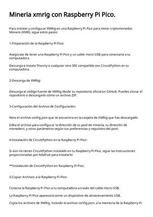 Mineria Xmrig Con Raspberry Pi Pico
