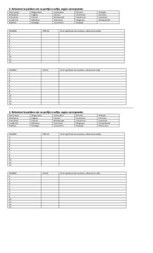 Evaluacion De Prefijos Y Sufijos