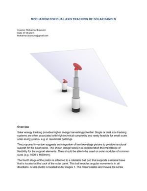 4 1 MECHANISM FOR DUAL AXIS TRACKING OF SOLAR PANELS