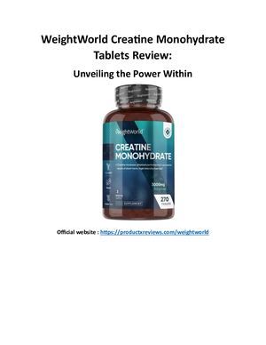 Weight World Creatine Monohydrate Tablets Review
