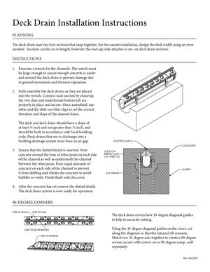 Deck Drain Instructions - IN004 091819