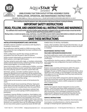 Un Blockable SOFA Instructions Square Drains - IN025 010923