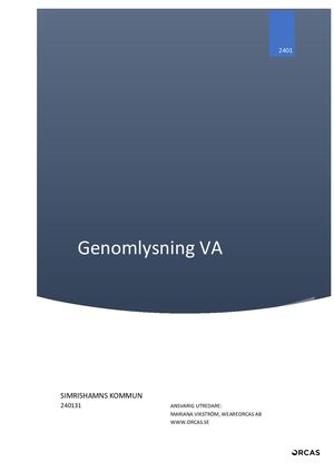 Genomlysning Av Österlen VA Simrishamns kommun