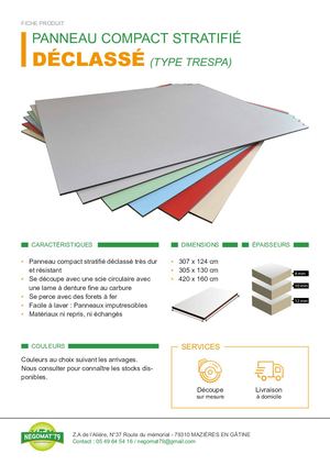 Fiche Produit - "Trespa" panneau compact stratifié