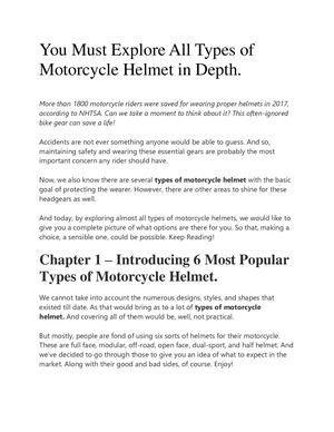 Types Of Motorcycle Helmet