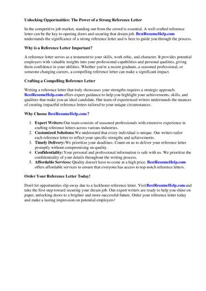 Reference Letter Bank Of America