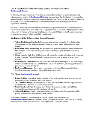 Office Assistant Resume Examples
