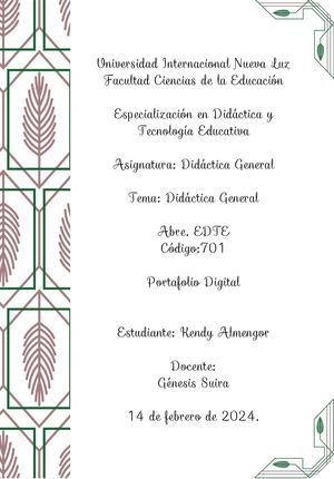 Portafolio De La Didactica General
