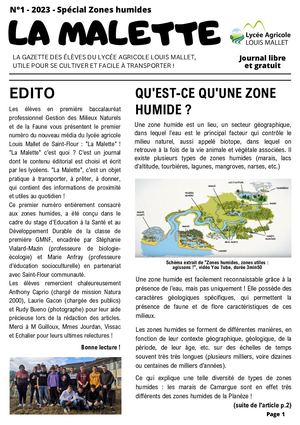 La Malette N°1 Les Zones Humides