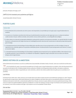 Capítulo 46 Anestesia Para Pacientes Quirúrgicos