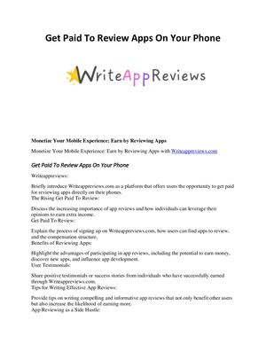 Get Paid To Review Apps On Your Phone